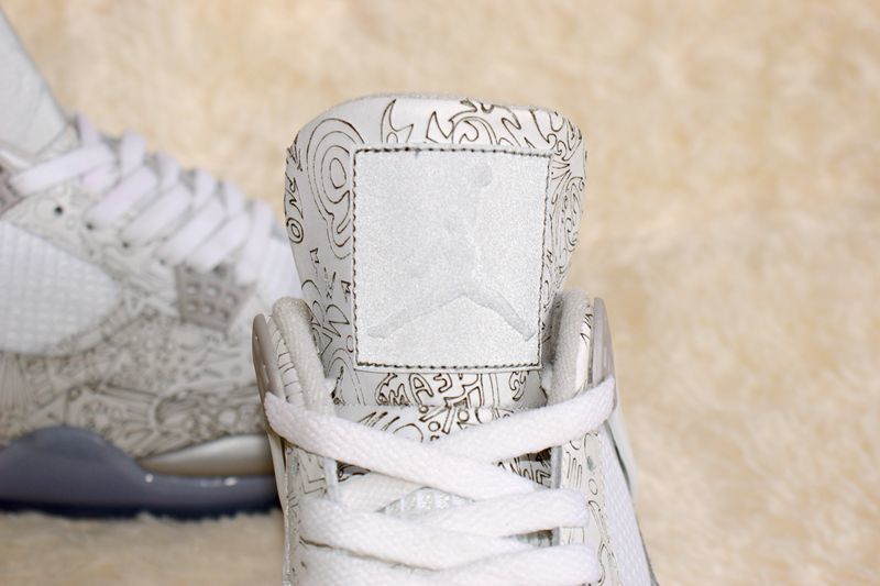 Air Jordan 4 Laser 5LAB4 White and Blue Sneakers - product image from the listing.