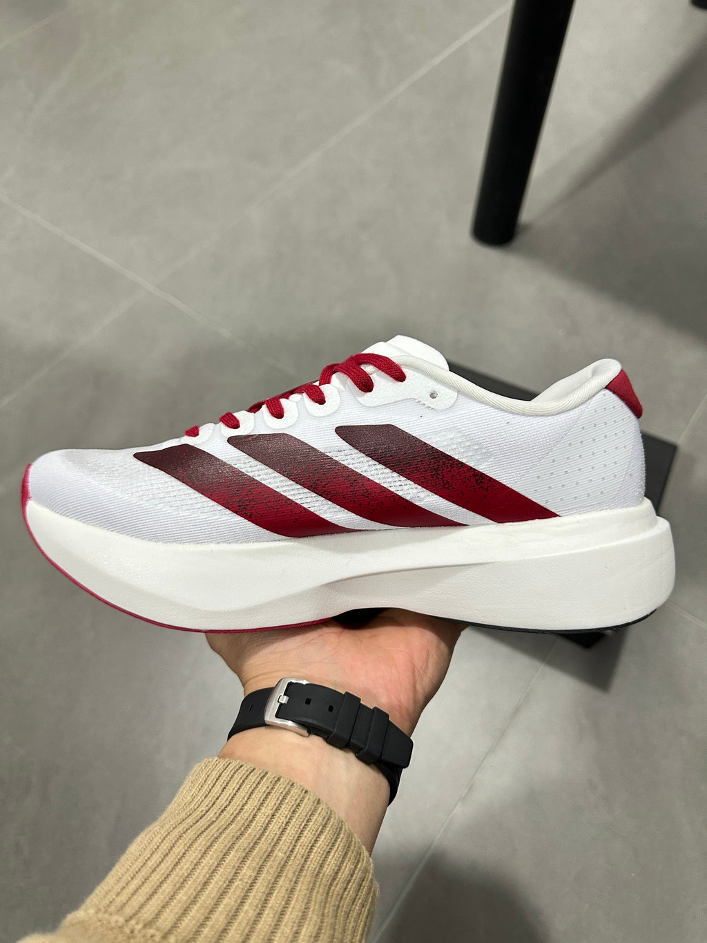 adidas Lightstrike Pro Running Shoes in White Red JQ2147 - product image from the listing.