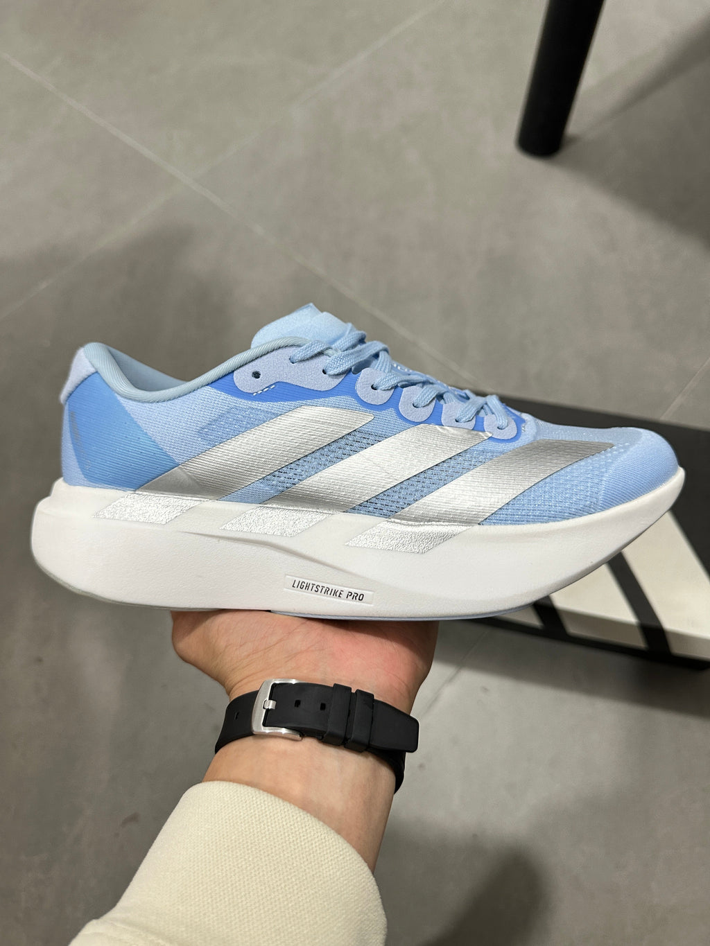 adidas Lightstrike Pro Running Shoes in Blue White JS4453 - product image from the listing.