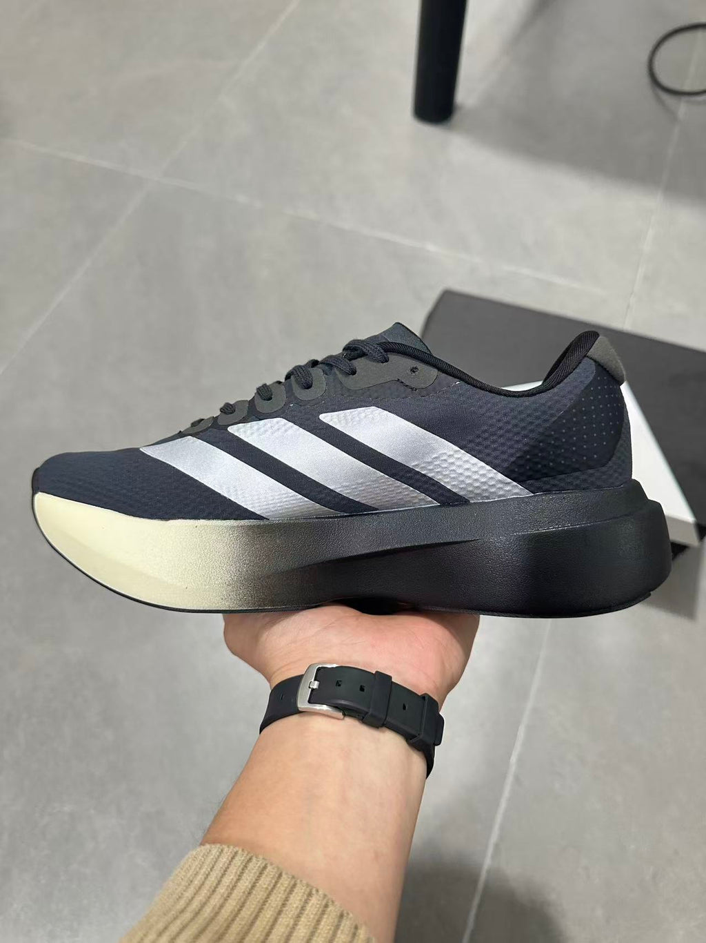 Adidas Lightstrike Pro Running Shoes in Black Silver KH8289 - product image from the listing.