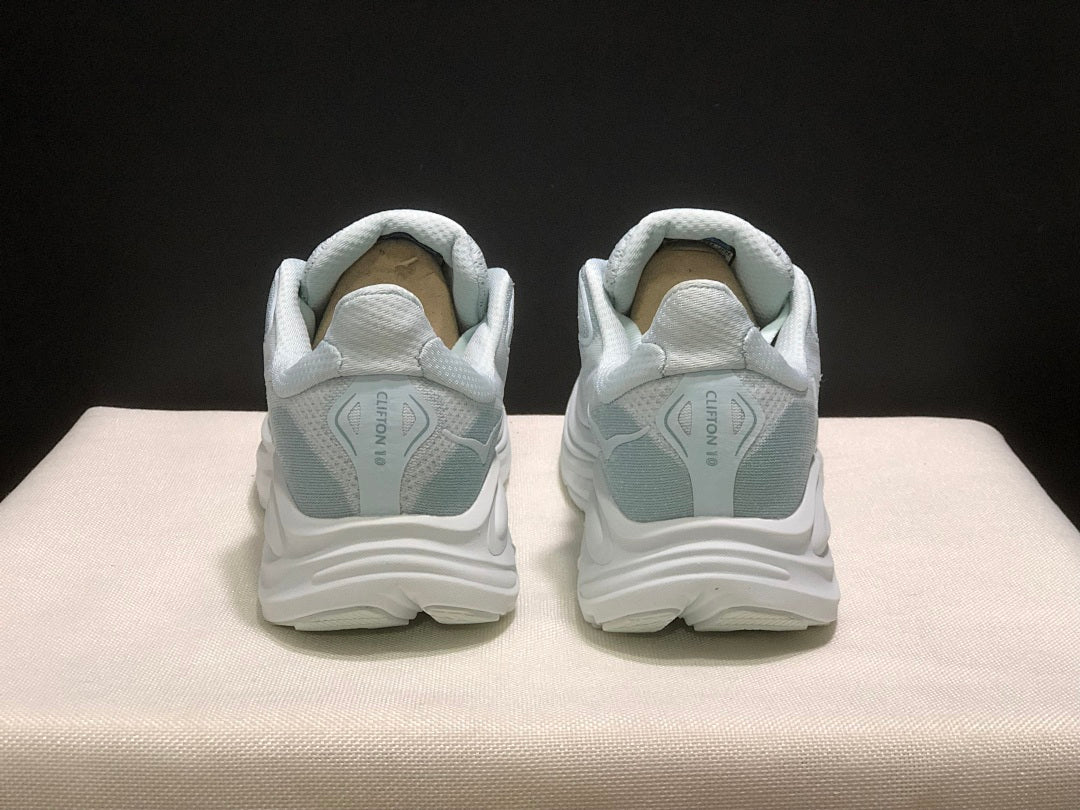 HOKA Clifton 10 Running Shoes in White - product image from the listing.