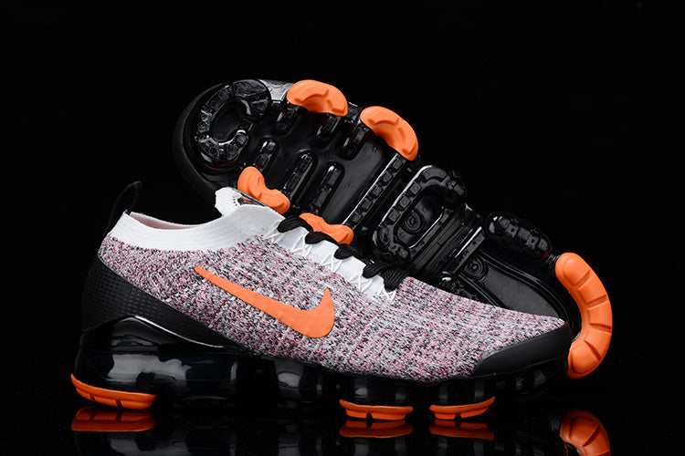 Nike Air VaporMax Flyknit 3 Sneakers in Black White Orange - product image from the listing.