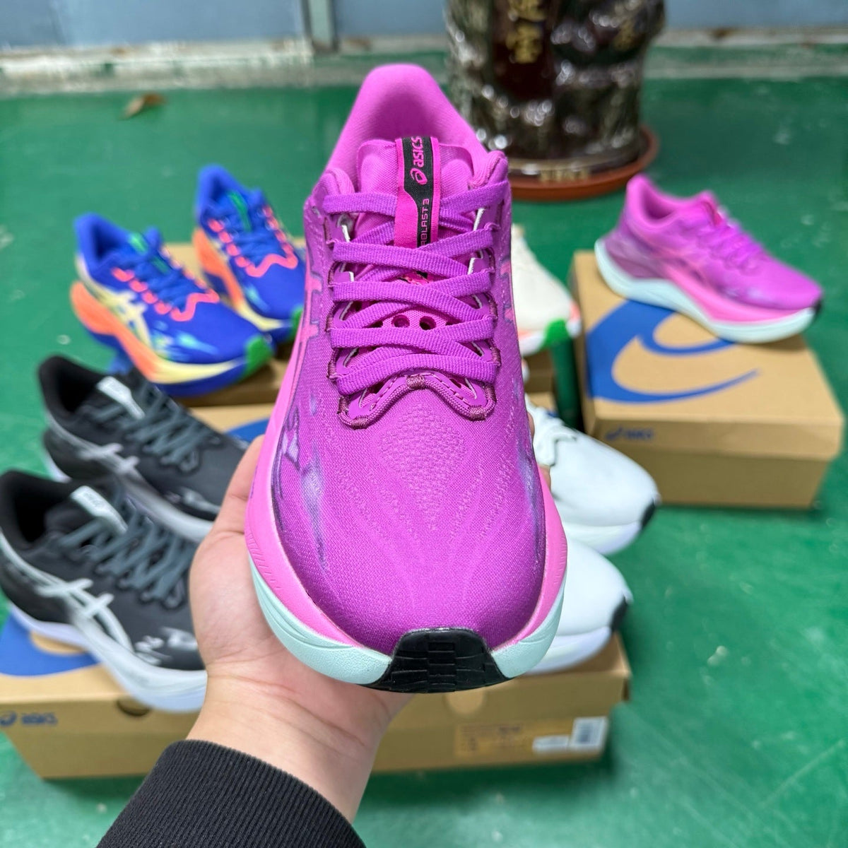 ASICS FF Leap Running Shoes in Pink Purple 1013A188-002 - product image from the listing.