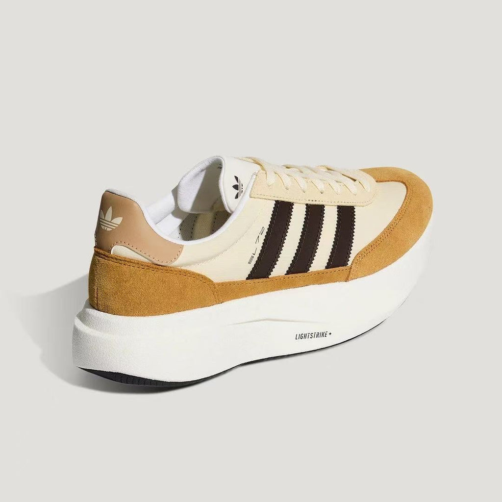 Cream and Tan adidas Nizza Platform Low Sneakers - product image from the listing.
