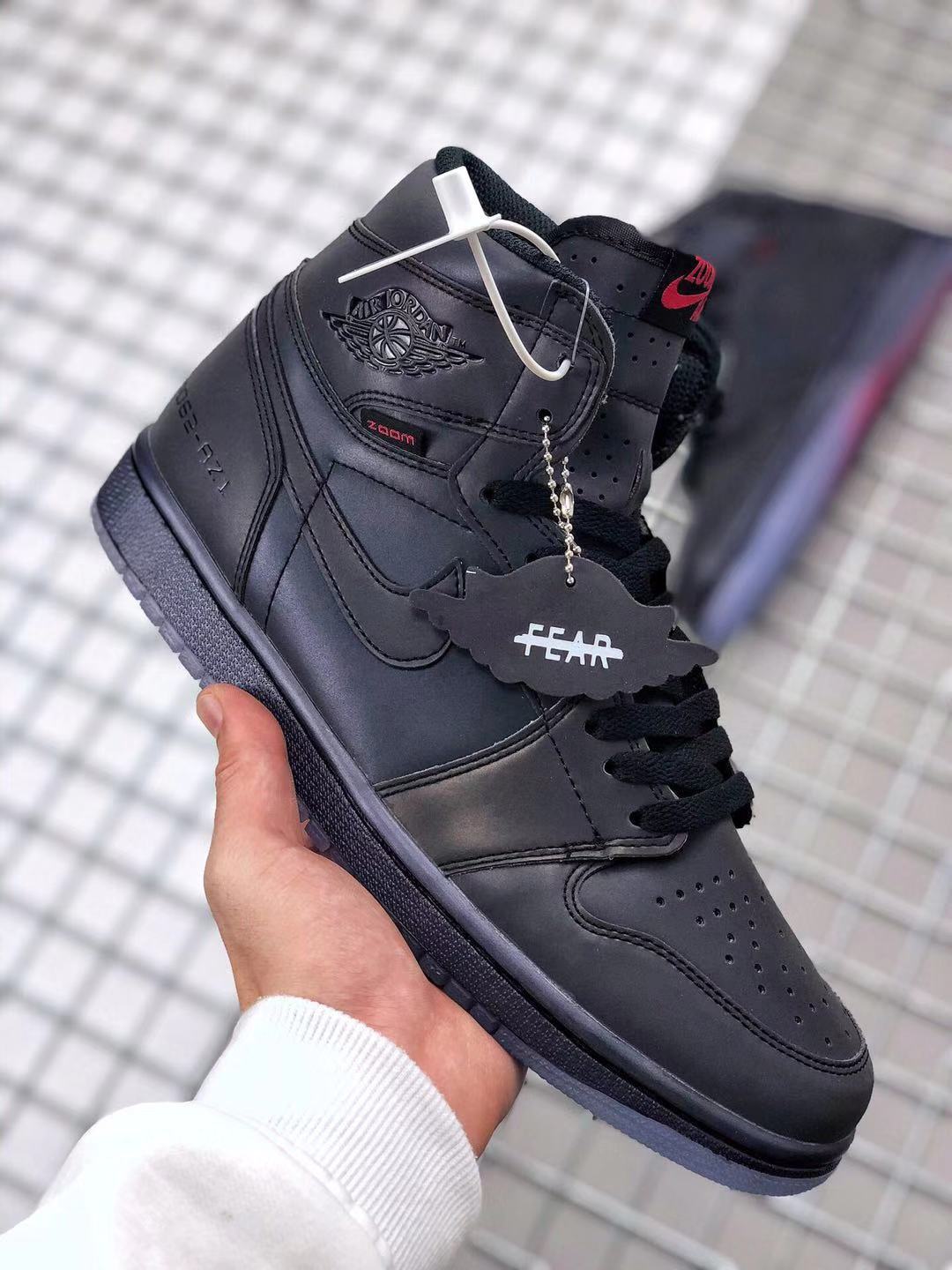 Air Jordan 1 High Zoom R2T Chameleon Sneakers in Black - product image from the listing.