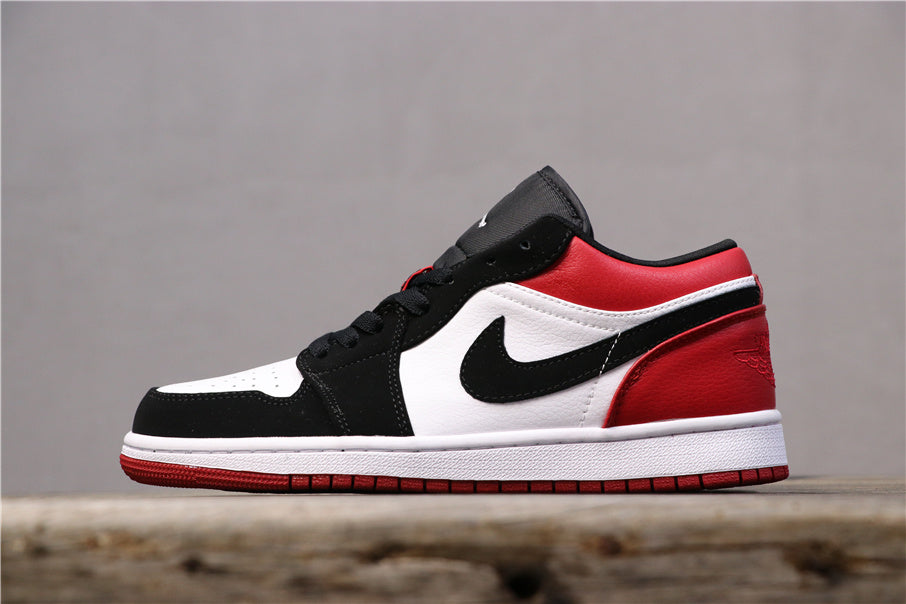 Air Jordan 1 Low Black Toe Red, Sneakers in White and Black - product image from the listing.