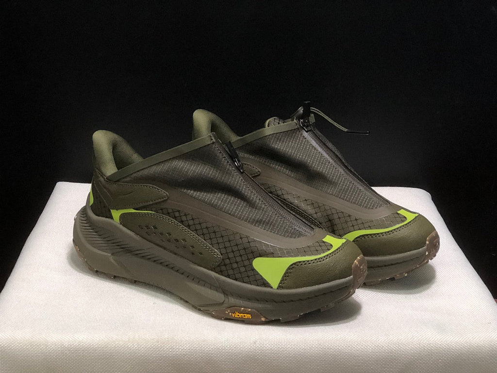 Olive Green HOKA Project Transport Zip Sneakers - product image from the listing.