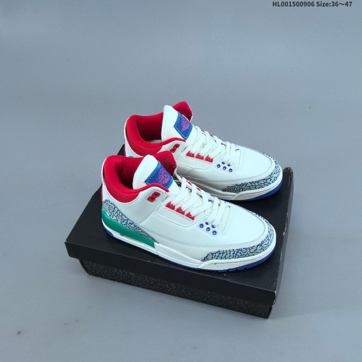 Air Jordan 3 Retro Chalk Track Red Sneakers - product image from the listing.
