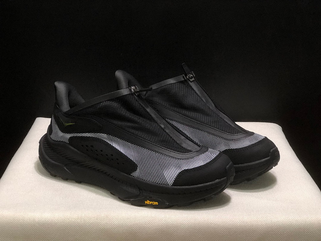 Black HOKA Project Transport Zip Sneakers - product image from the listing.