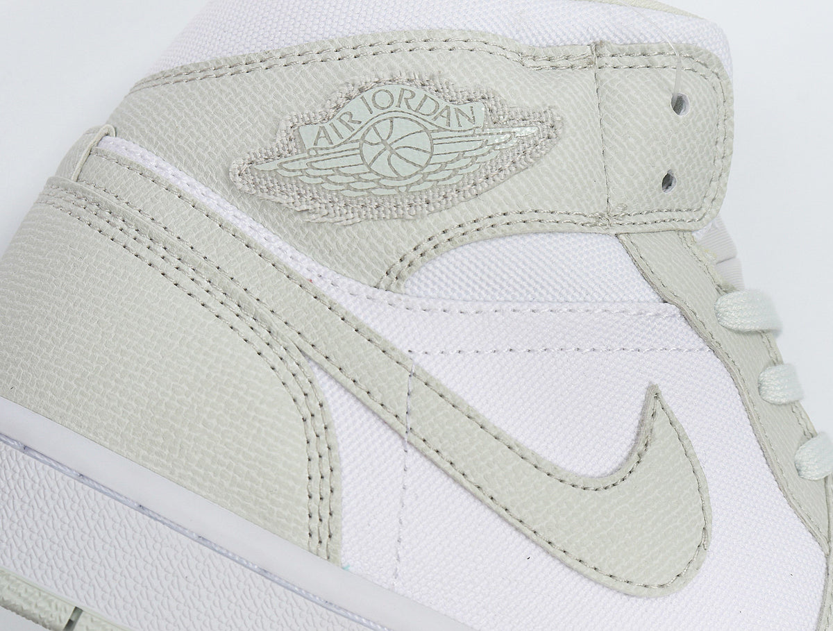 Nike Air Jordan 1 Mid Sneakers in White Grey CV5280-103 - product image from the listing.