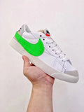 Nike Blazer Low 07 Sneakers in White and Green - product image from the listing.