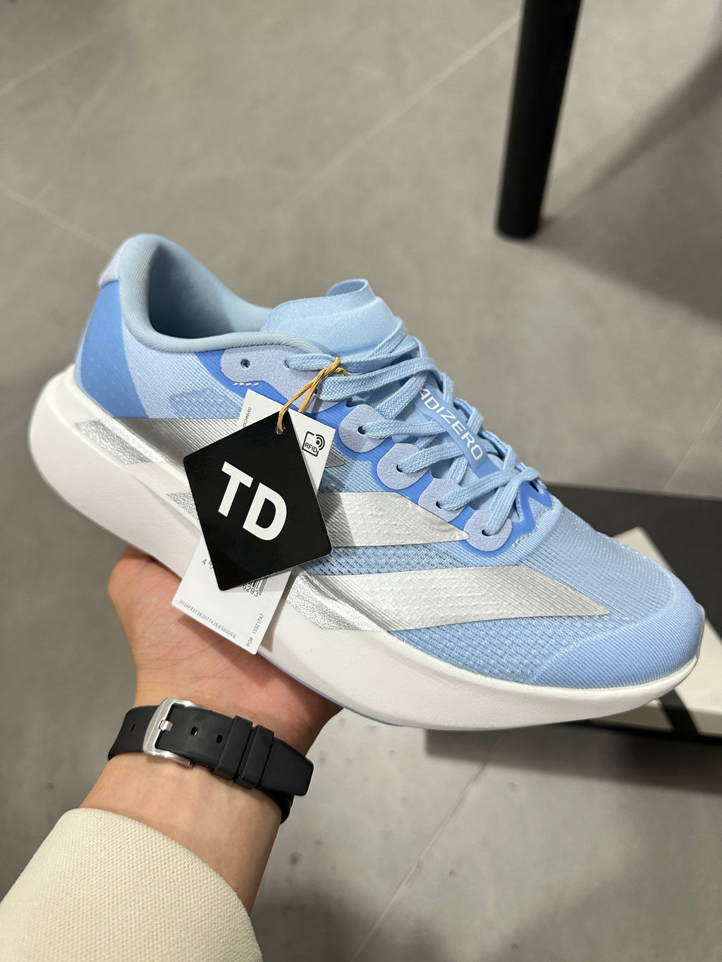 adidas Lightstrike Pro Running Shoes in Blue White JS4453 - product image from the listing.