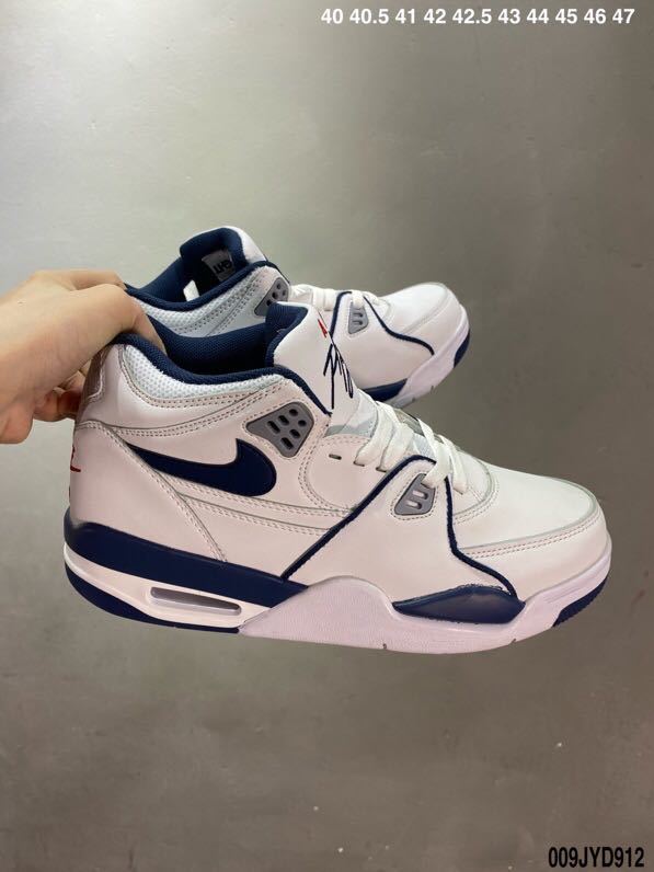 Nike Air Flight 89 Basketball Sneakers in White Navy - product image from the listing.