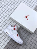 Air Jordan 4 Red Metallic White Red Sneakers - product image from the listing.