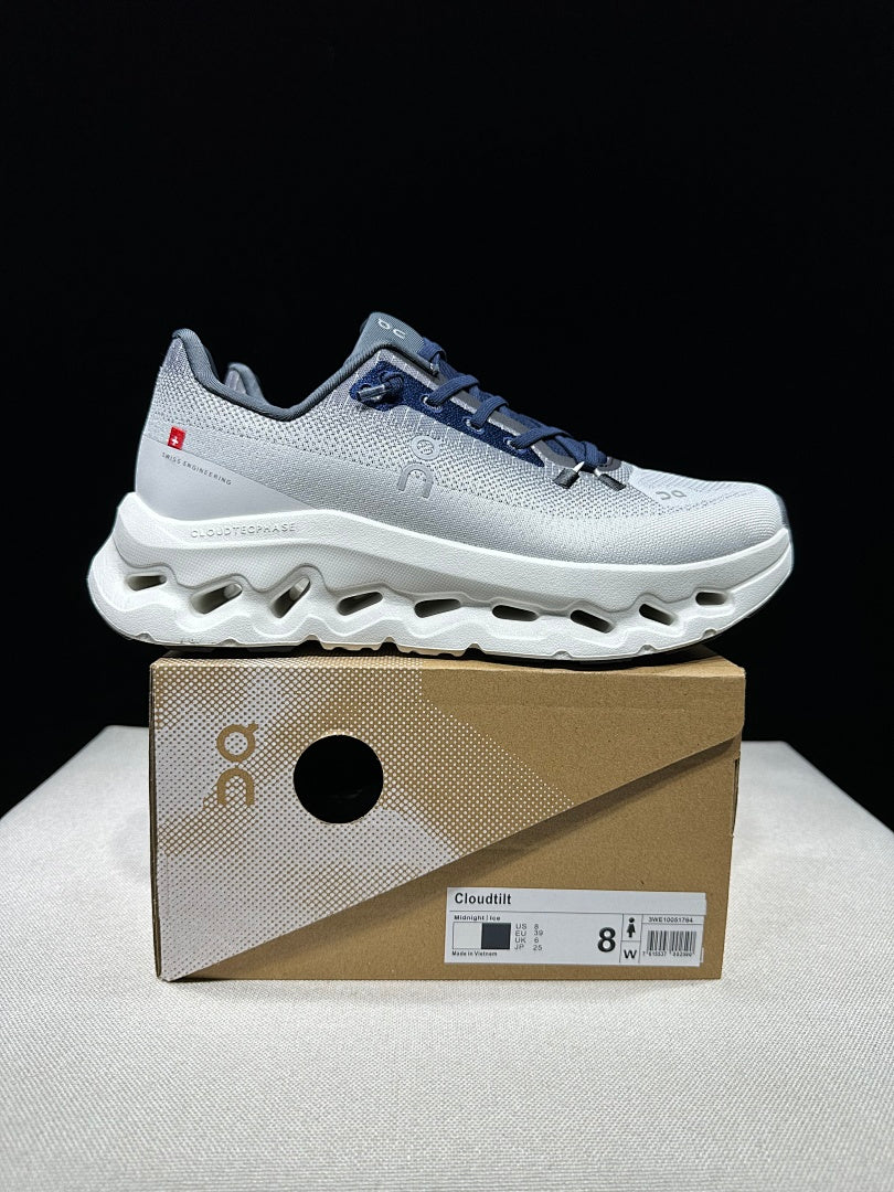 White and Navy On Cloudtilt Sneakers - product image from the listing.