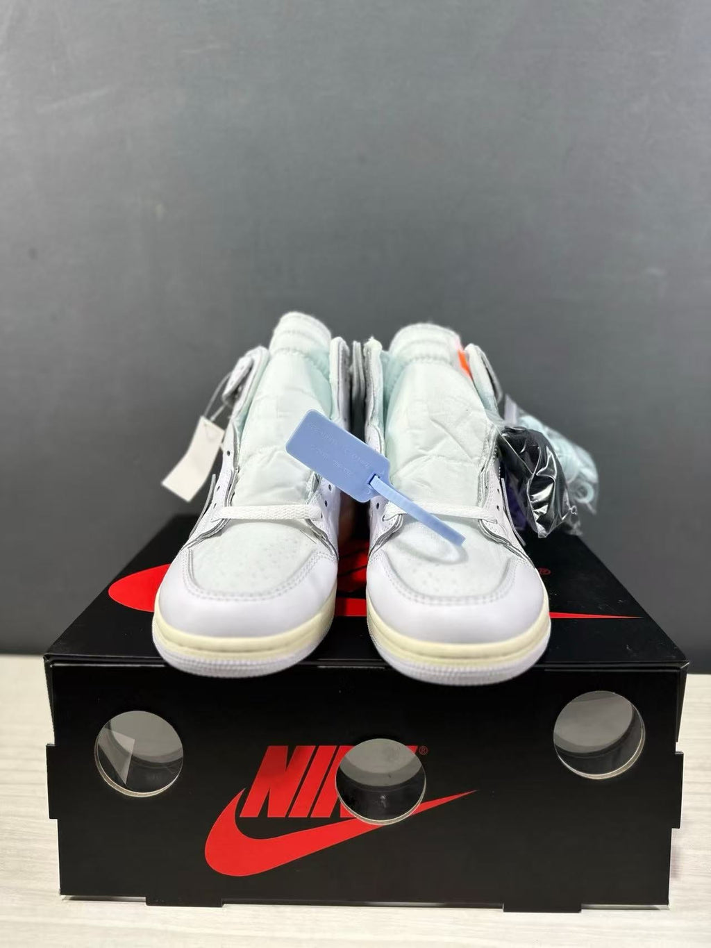 Air Jordan 1 High White Blue AA3834-100 Sneakers - product image from the listing.