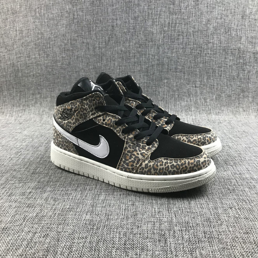 Leopard Print Sneakers - Air Jordan 1 Mid SE GS BQ6931-021 - product image from the listing.