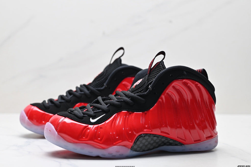 Nike Air Foamposite Penny High-Top Sneakers in Red Black - product image from the listing.
