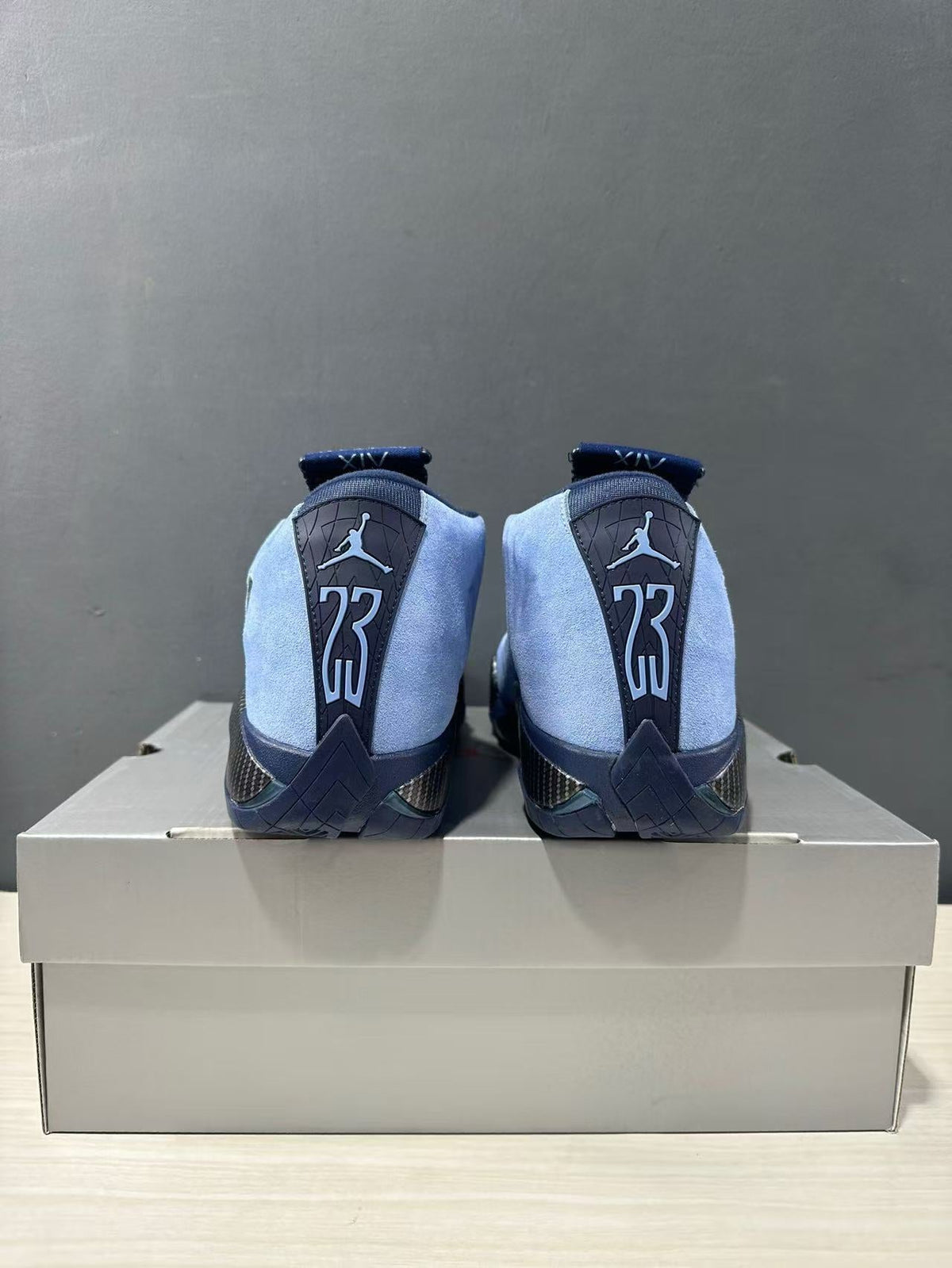 Air Jordan 14 Retro Howard PE Blue Sneakers IF5015-407 - product image from the listing.