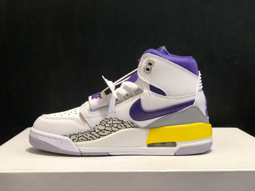 Air Jordan Legacy 312 Lakers White Purple Sneakers AT4040-157 - product image from the listing.