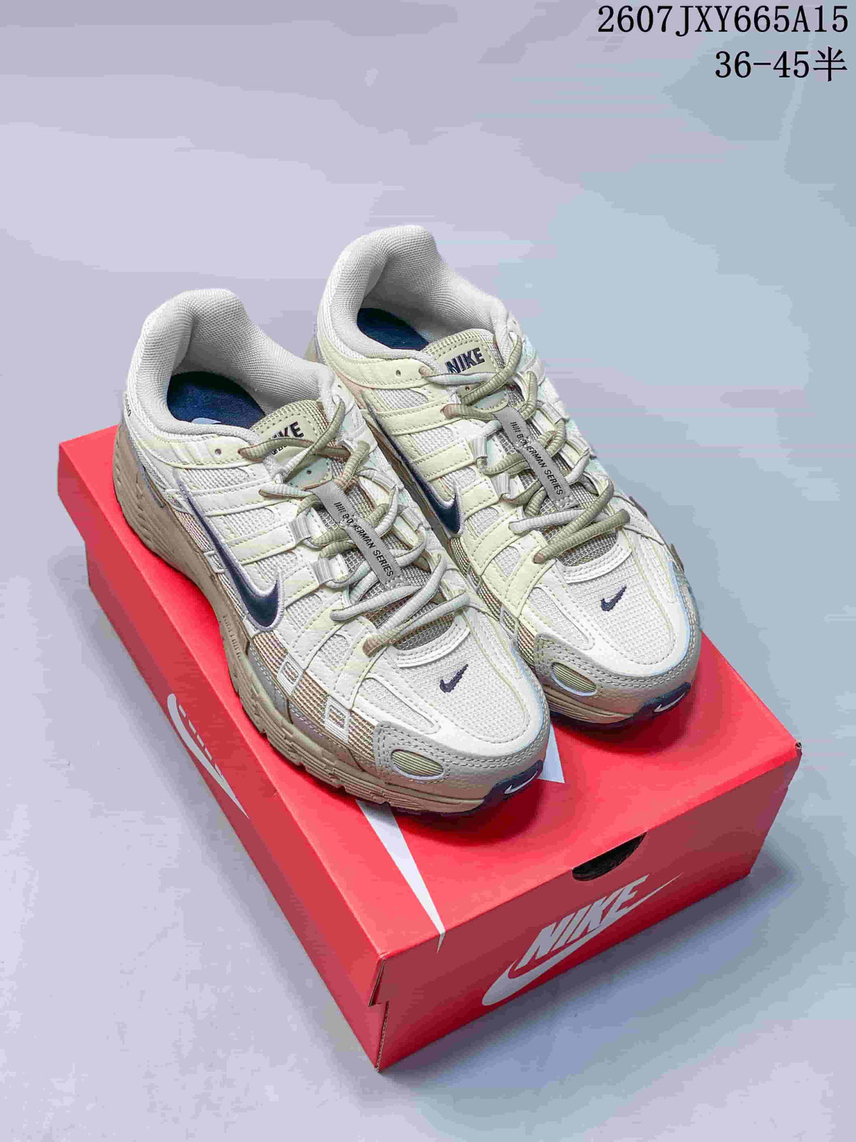 Nike P-6000 Trainers Cream Navy Style 2607JXY665A15 - product image from the listing.