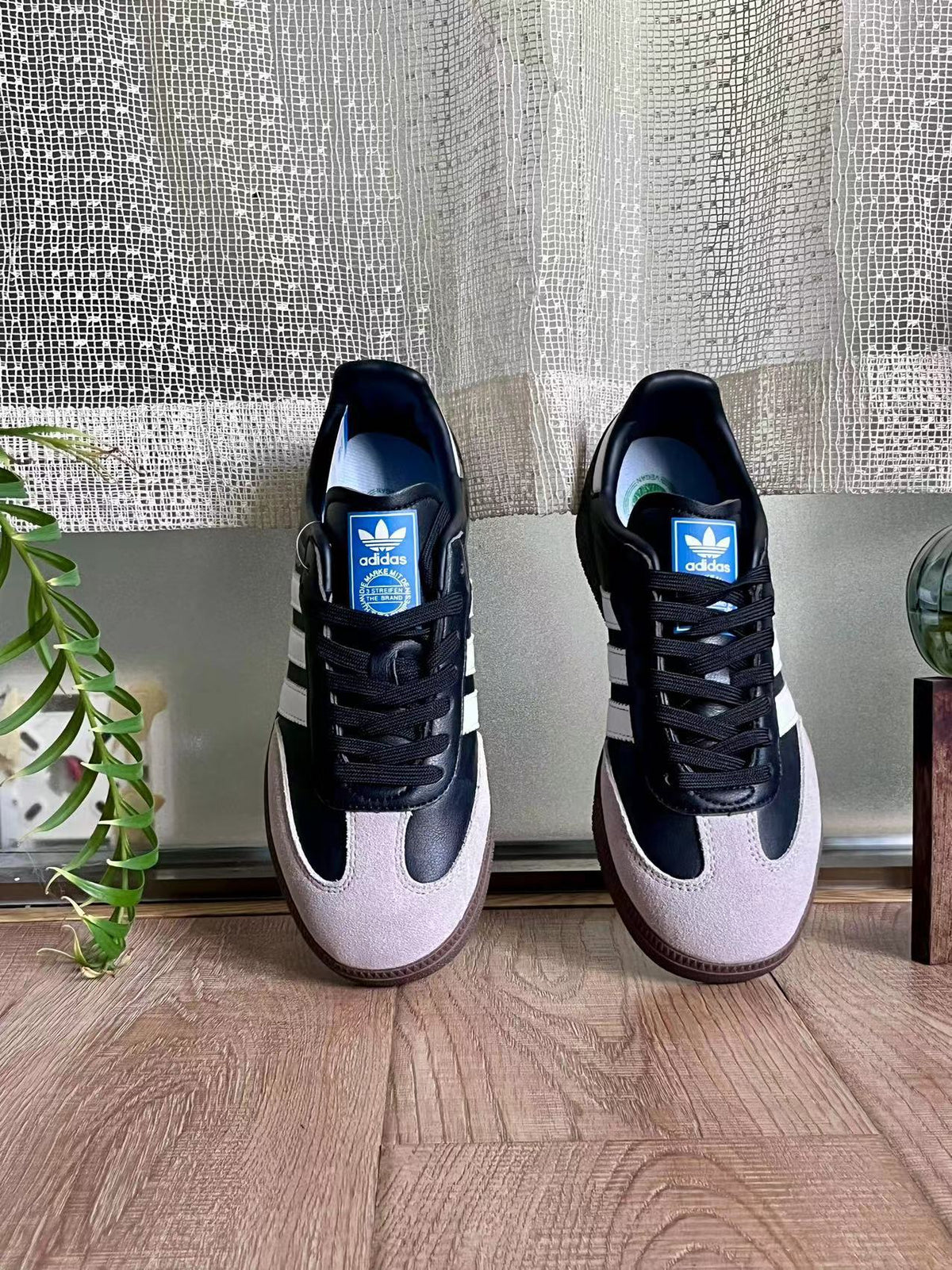Adidas Samba Sneakers in Black, in White and Gum - product image from the listing.