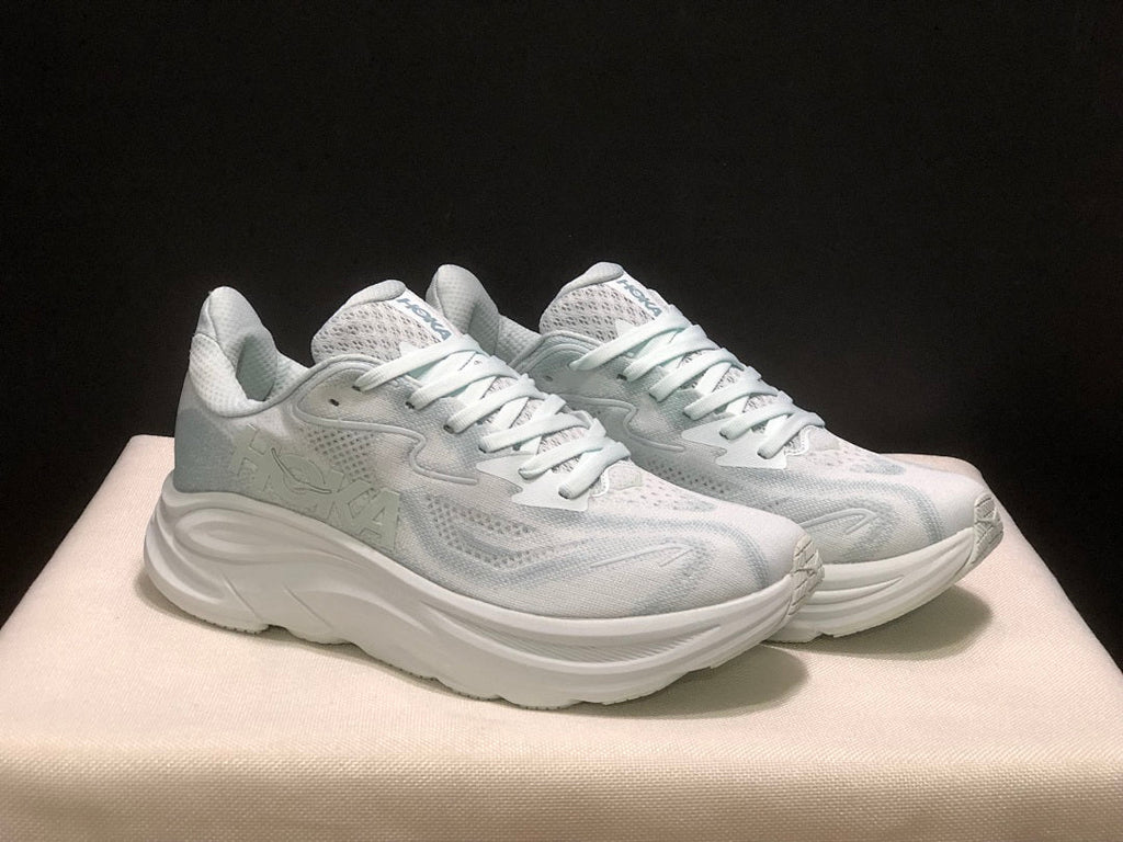 HOKA Clifton 10 Running Shoes in White - product image from the listing.