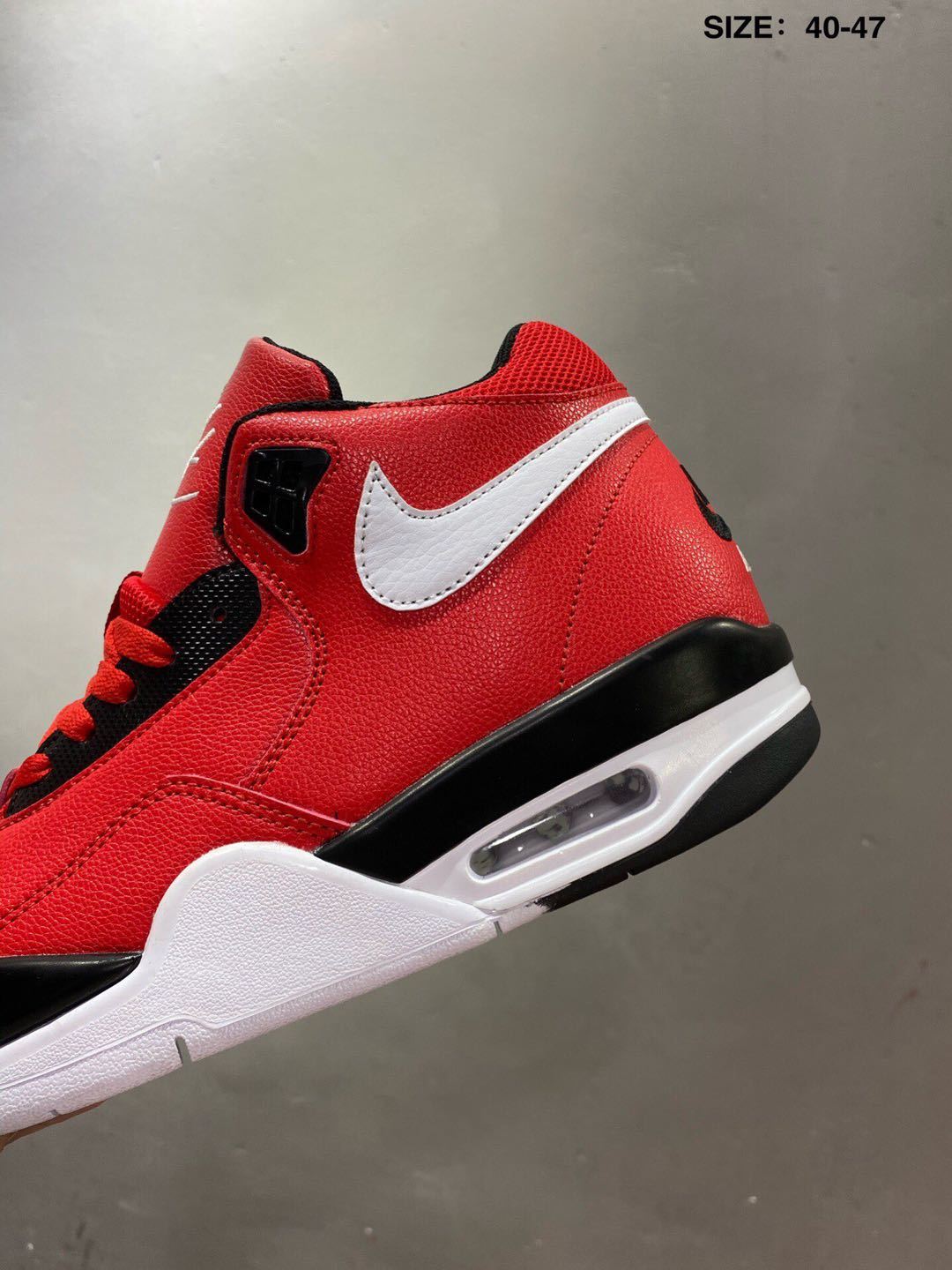 Nike Air Flight 89 High-Top Sneakers in Red White Black - product image from the listing.