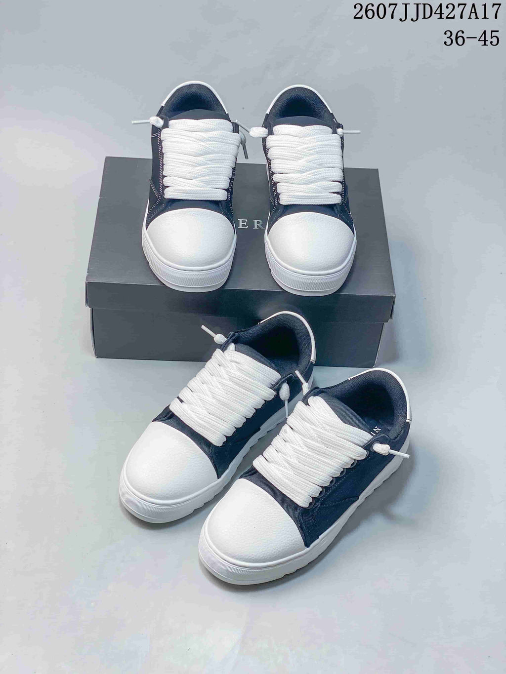 NUMERIS Denim Casual Sneakers in Navy and White 07JJD427A1 - product image from the listing.