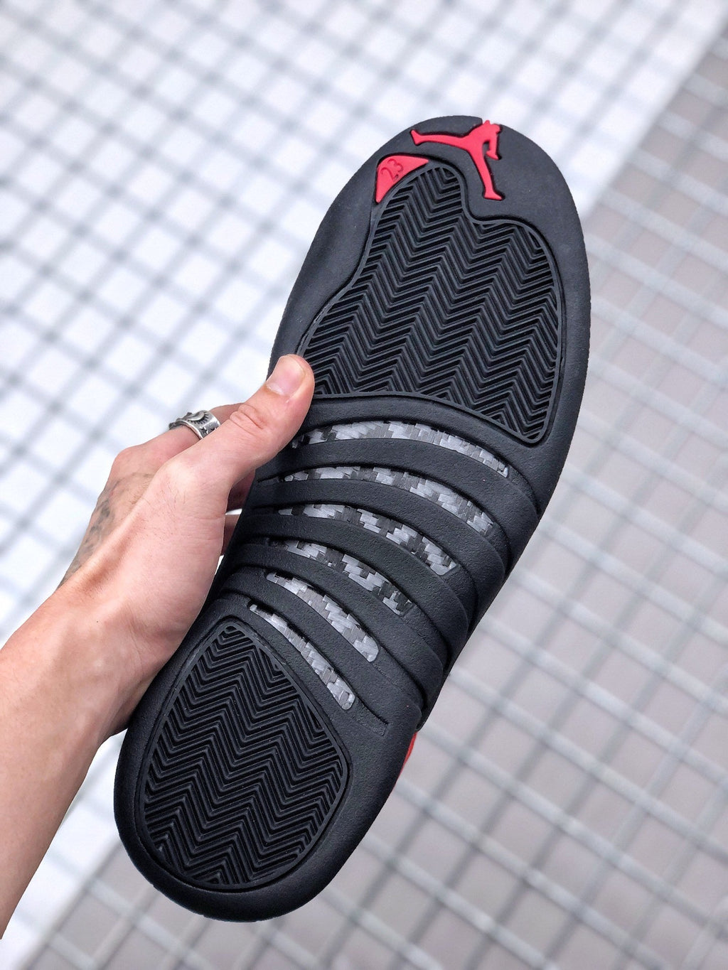 Air Jordan 12 Reverse Flu Game Red Black CT8013-602 - product image from the listing.
