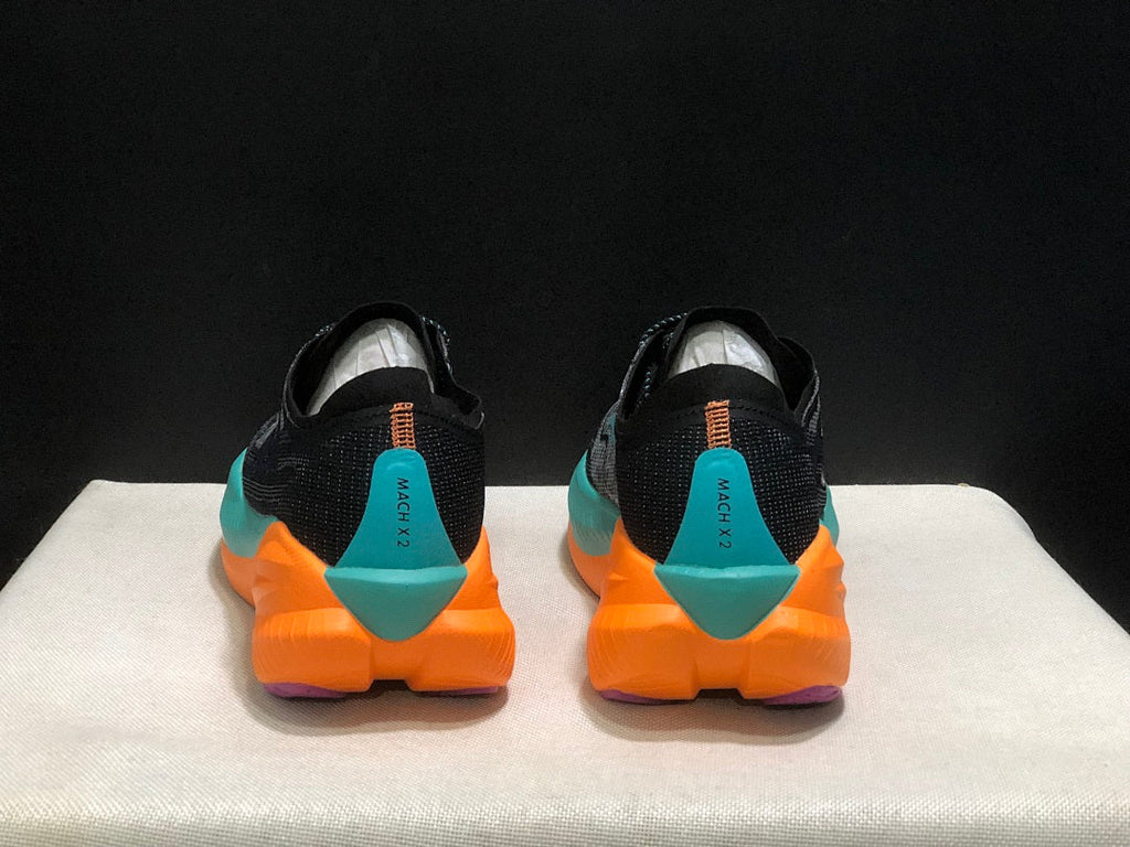 HOKA Mach X 2 Running Shoes, in Black and Turquoise - product image from the listing.