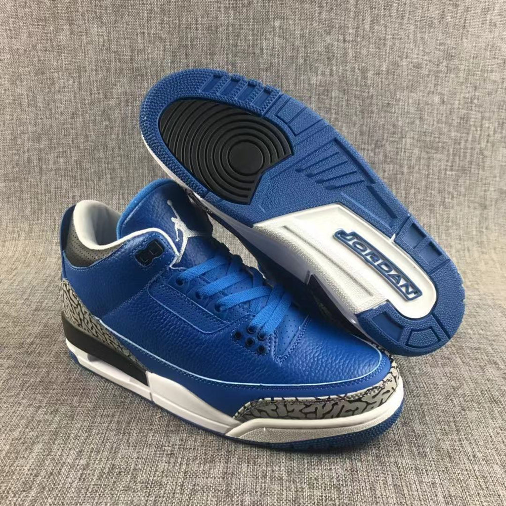 Air Jordan 3 Blue Elephant Print Sneakers - product image from the listing.