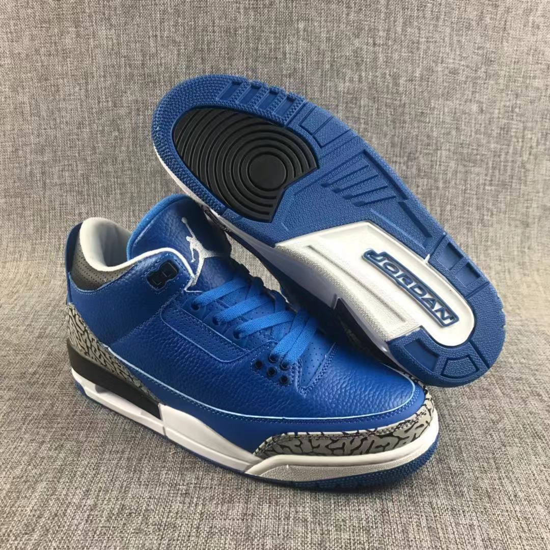 Air Jordan 3 Blue Elephant Print Sneakers - product image from the listing.