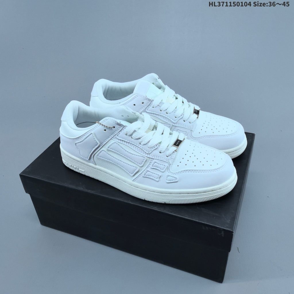 White and Blue AMIRI Skeleton Low-Top Sneakers - product image from the listing.