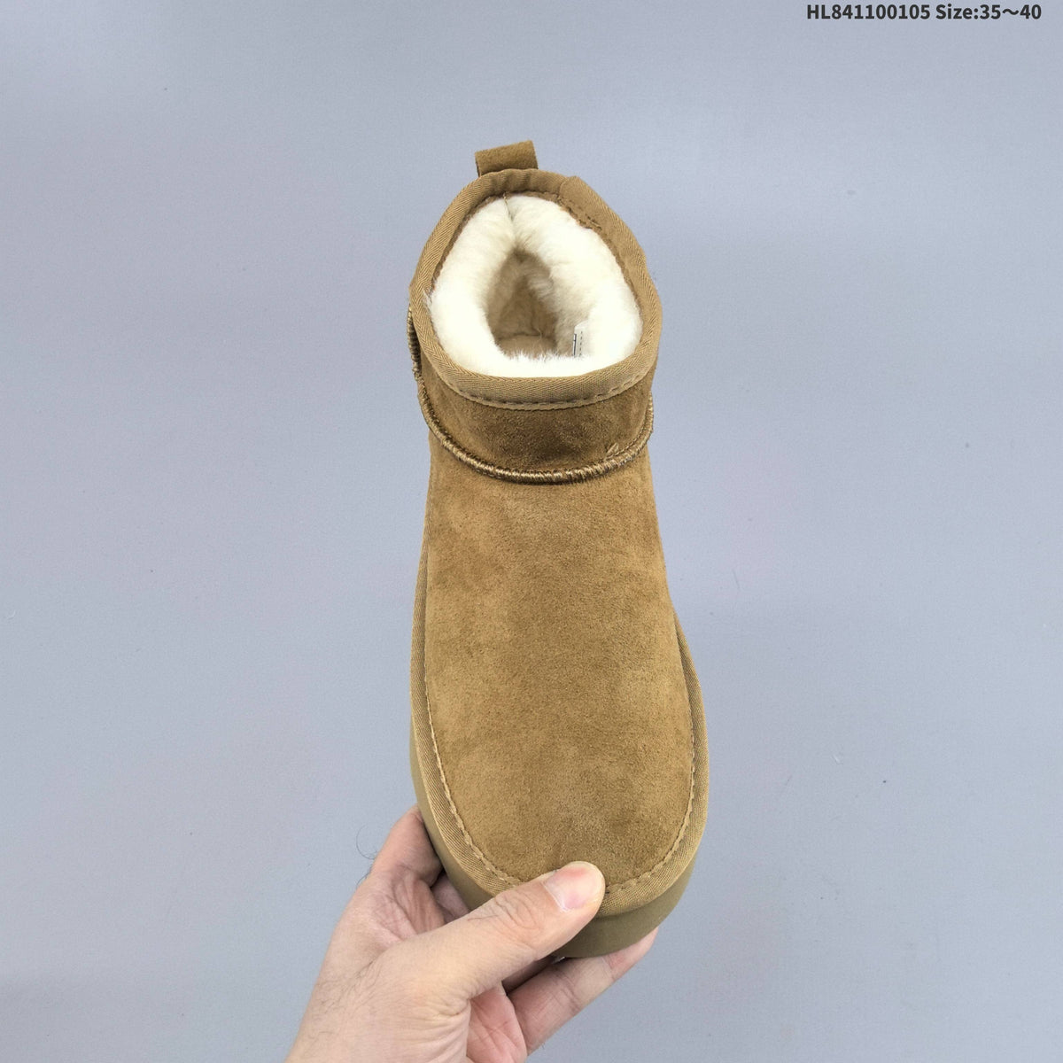 UGG-Style Mini Platform Winter Boots in Chestnut - product image from the listing.