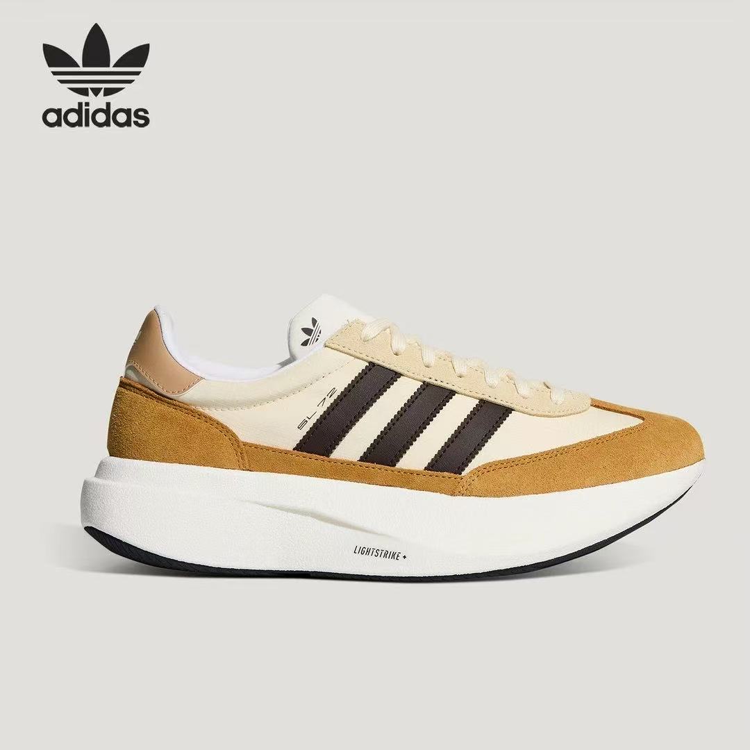 Cream and Tan adidas Nizza Platform Low Sneakers - product image from the listing.