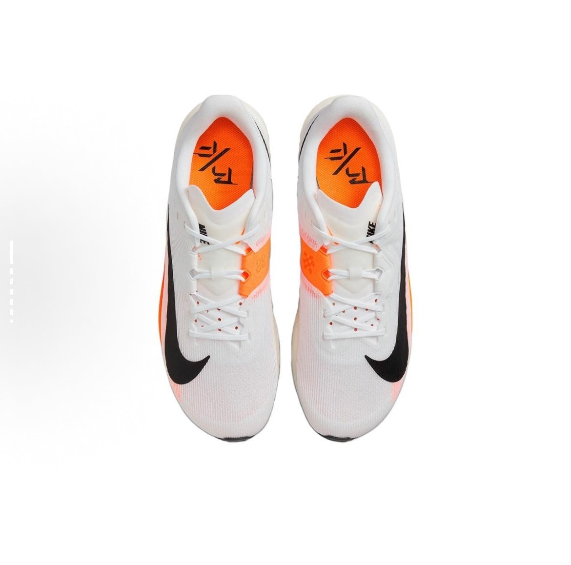 Nike Air Zoom Rival Fly 4 Running Shoes in White Orange FV6040-101 - product image from the listing.