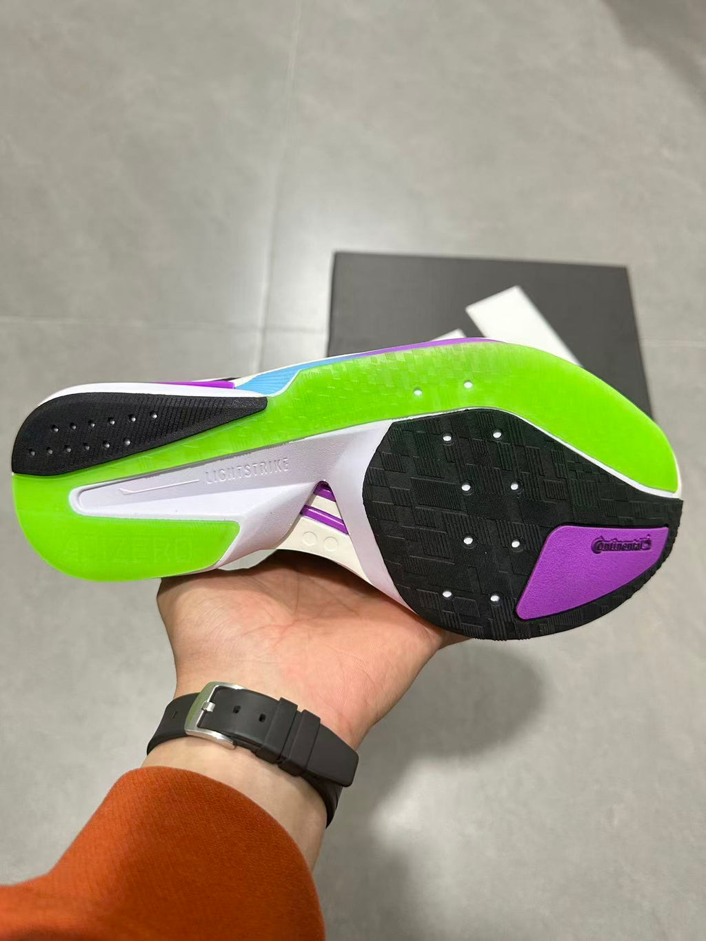 Adidas Adizero Lightstrike Pro Running Shoes in White Purple - product image from the listing.