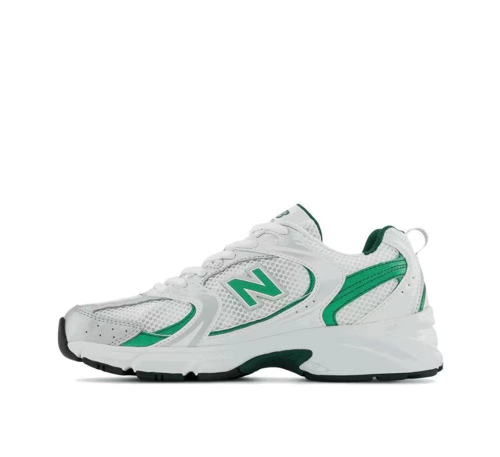 New Balance MR530ENG Sneakers in White Green - product image from the listing.