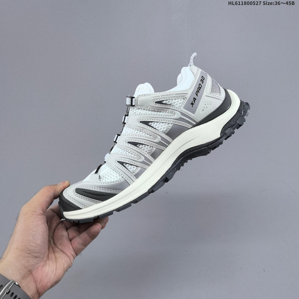 Salomon XA Pro 3D Seasonal Trail Running Shoes in White Grey - product image from the listing.