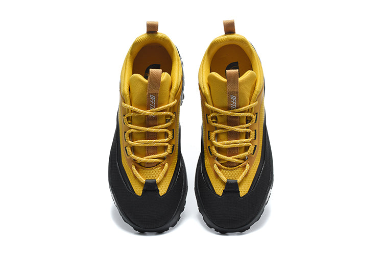 The North Face Yellow and Black Low-Cut Trail Sneakers - product image from the listing.