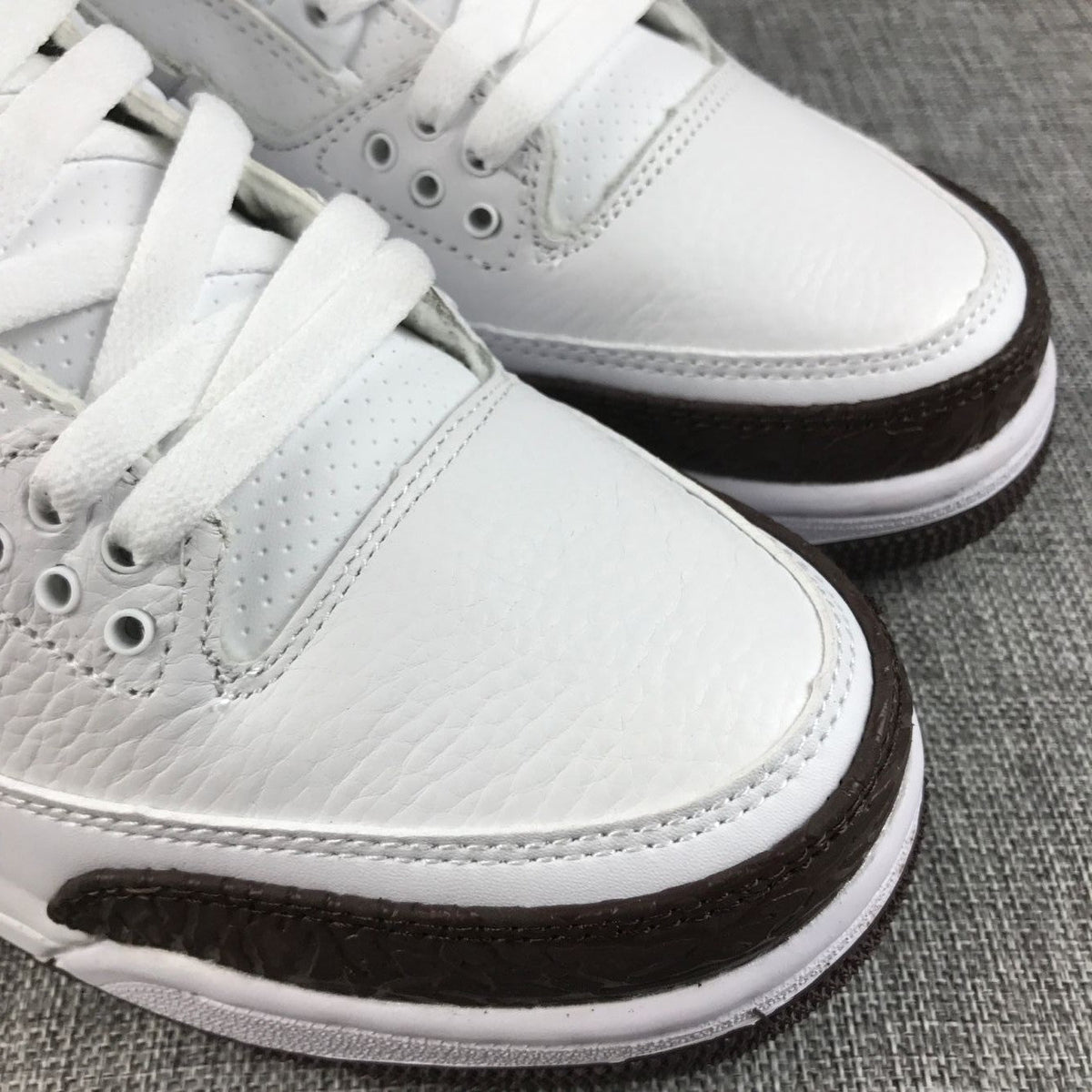 Air Jordan 3 Retro Sneakers in Mocha White and Brown - product image from the listing.
