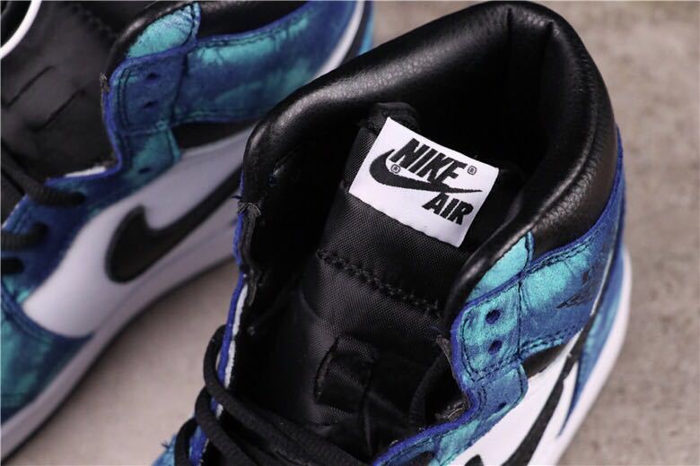Air Jordan 1 High Tie-Dye Sneakers in Blue Black White - product image from the listing.