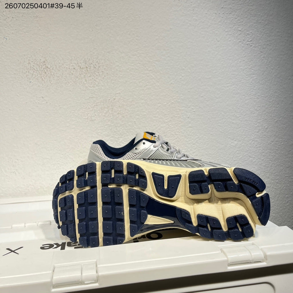Nike Air Zoom Vomero 5 Running Shoes in White Grey Yellow - product image from the listing.