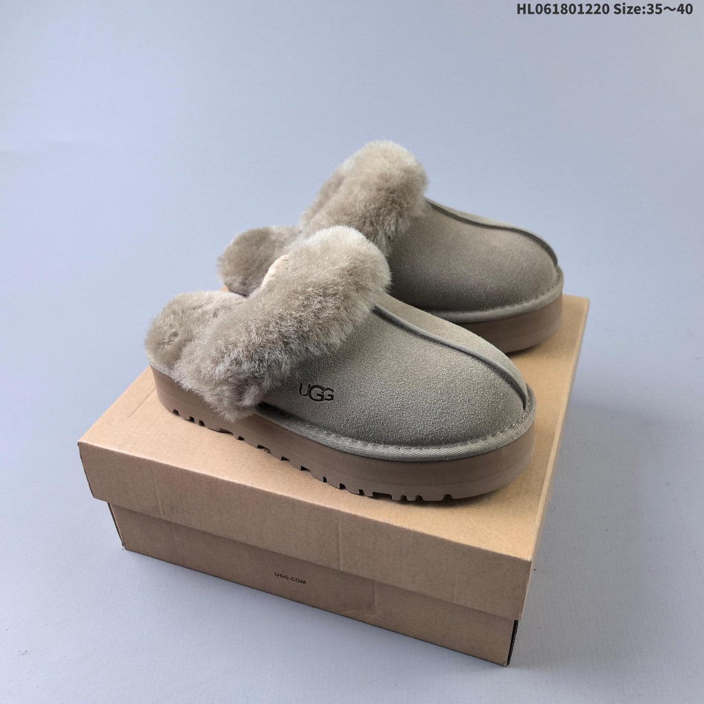 Suede-Look Faux-Fur Lined Platform Mules by UGG - product image from the listing.