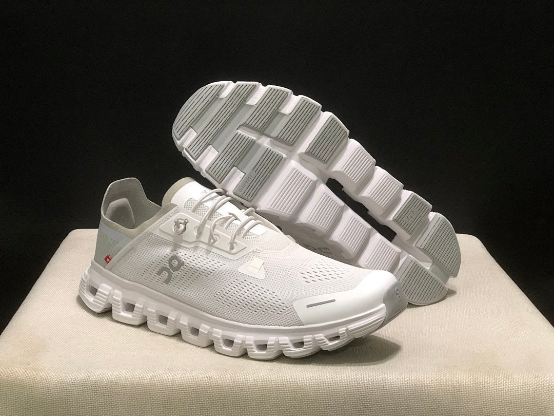 On Cloud 6 Coast Sneakers, in White and Gray - product image from the listing.