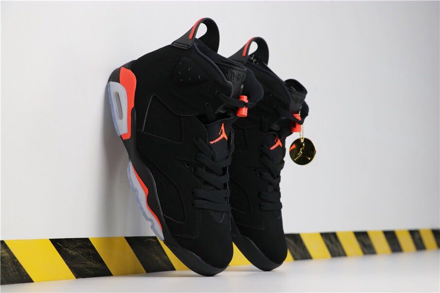 Air Jordan 6 Infrared Black Red High-Top Sneakers - product image from the listing.