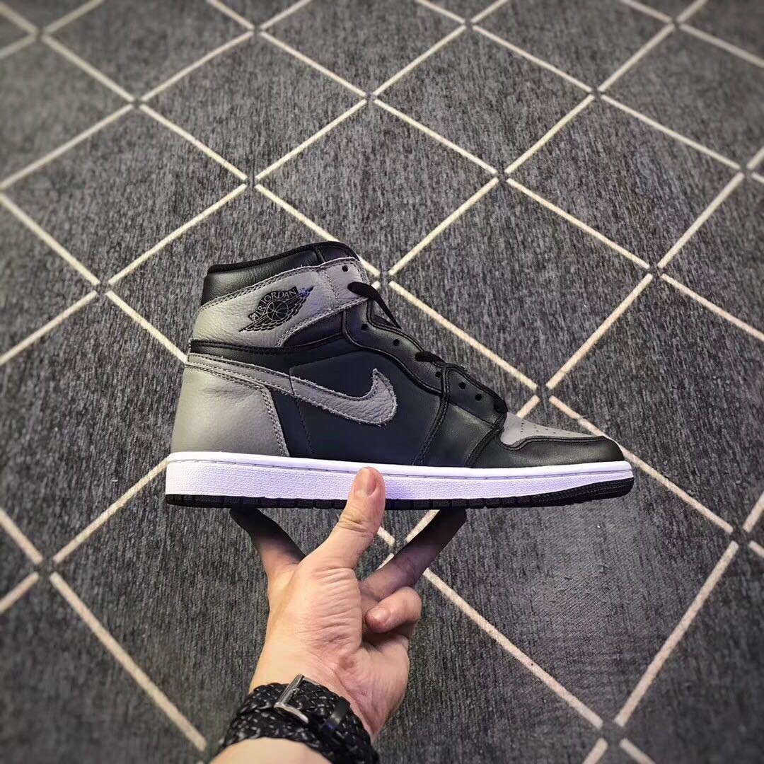 Air Jordan 1 High Shadow Sneakers in Black and Grey - product image from the listing.