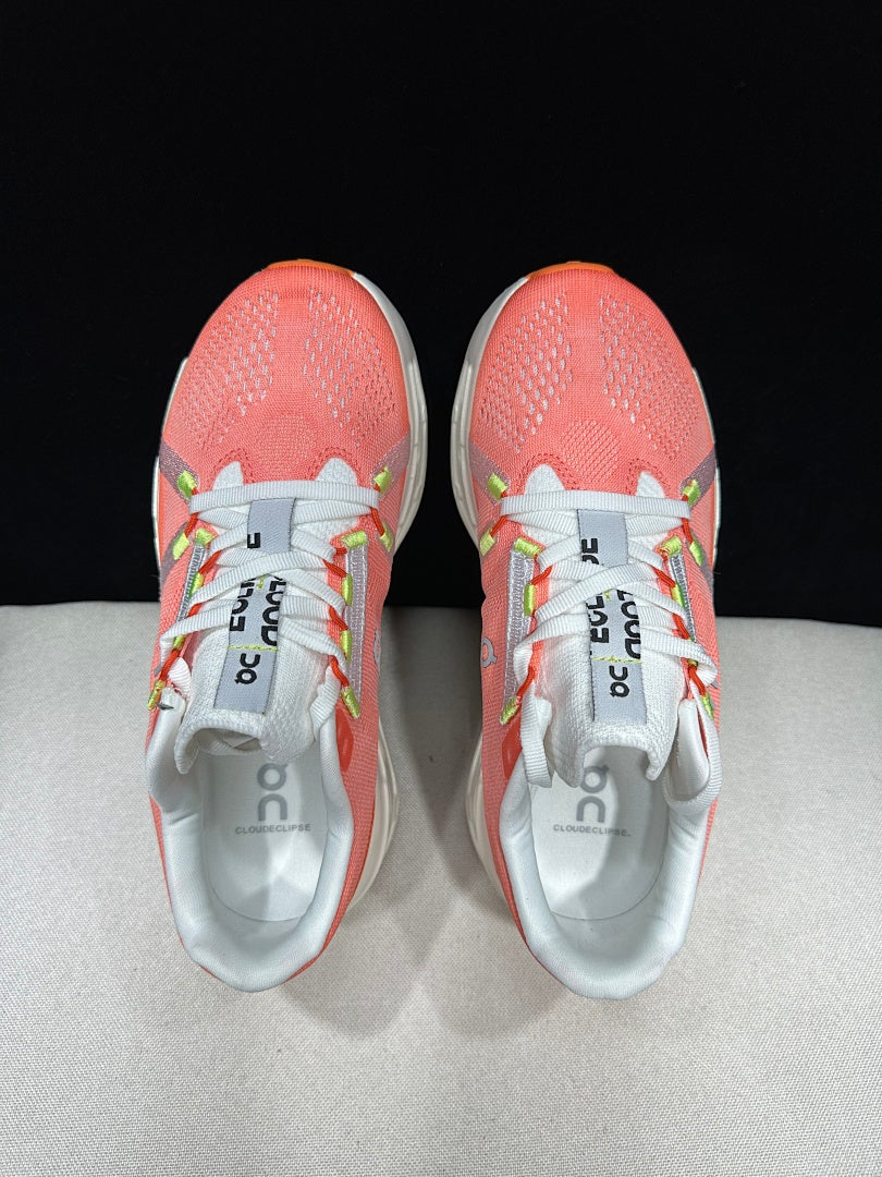 On Cloud Eclipse Running Shoes in Flame and in Ivory - product image from the listing.