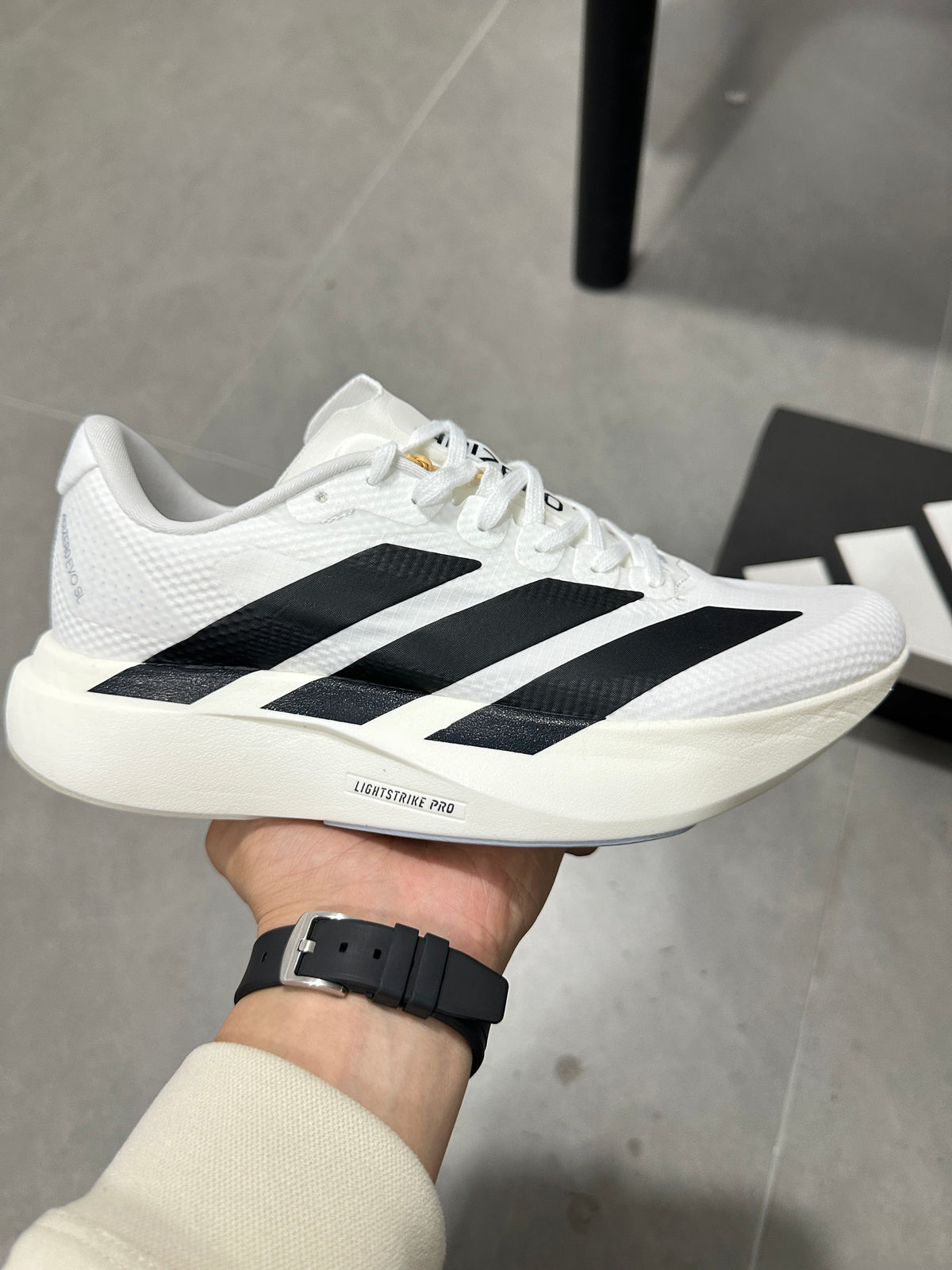 adidas Adizero Lightstrike Pro Running Shoes in White JR4736 - product image from the listing.